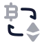 Exchange icon with bulk rounded style