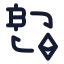 Exchange icon with stroke rounded style