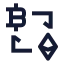 Exchange icon with stroke sharp style
