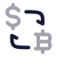 Exchange icon with bulk rounded style