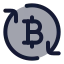 Exchangebitcoin icon with duotone rounded style