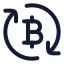 Exchangebitcoin icon with stroke rounded style