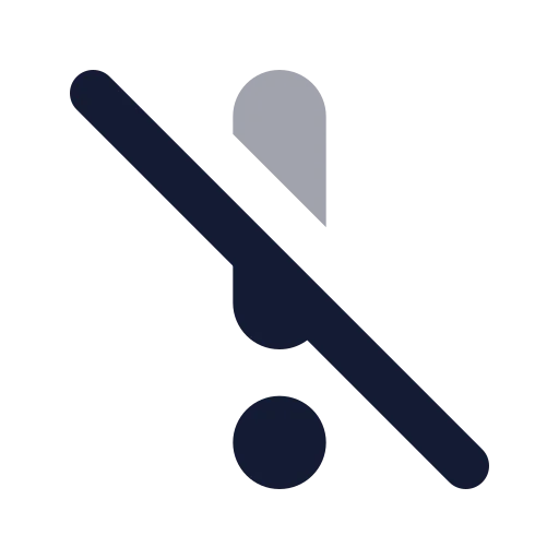 Exclamation Mark Big Slash Icon in Bulk Rounded style