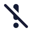 Exclamationmarkbigslash icon with solid rounded style