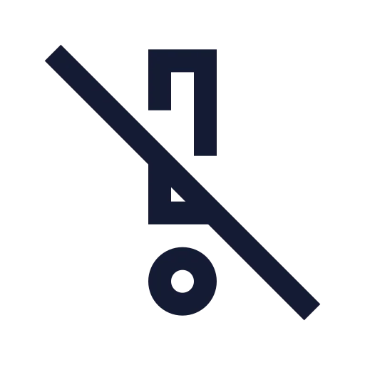 Exclamation Mark Big Slash Icon in Stroke Sharp style