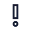 Exclamationmarkbig icon with stroke sharp style