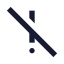Exclamationmarkslash icon with solid sharp style