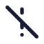 Exclamationmarkslash icon with solid standard style