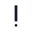 Exclamationmark icon with solid sharp style