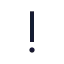 Exclamationmark icon with stroke sharp style