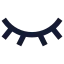 Eyeclosed icon with solid sharp style