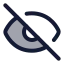 Eyeoff icon with duotone rounded style