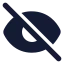 Eyeoff icon with solid rounded style