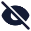 Eyeoff icon with solid rounded style