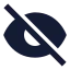Eyeoff icon with solid sharp style