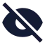 Eyeoff icon with solid sharp style