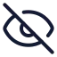Eyeoff icon with stroke rounded style