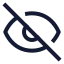 Eyeoff icon with stroke sharp style