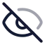 Eyeoff icon with twotone rounded style