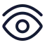 Eye icon with stroke rounded style