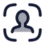 Faceid icon with duotone rounded style