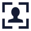 Faceid icon with solid sharp style