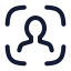 Faceid icon with stroke rounded style