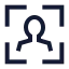 Faceid icon with stroke sharp style