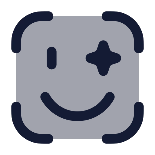 Face Mimic Icon in Duotone Rounded style