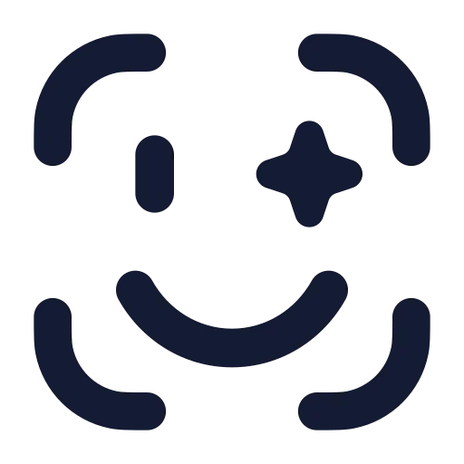 Face Mimic Icon in Solid Rounded style