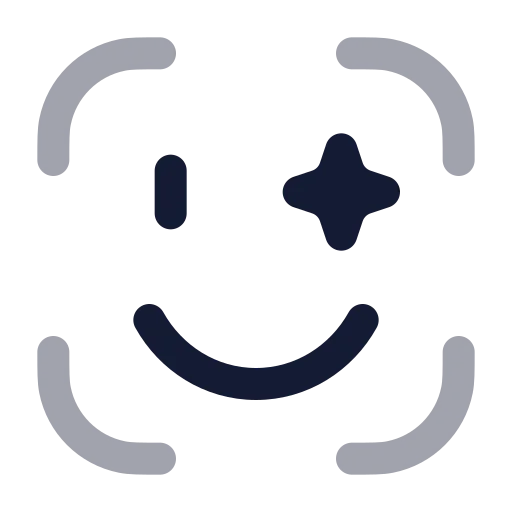 Face Mimic Icon in Twotone Rounded style