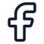 Facebook icon with stroke rounded style
