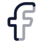 Facebook icon with twotone rounded style