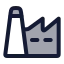 Factory icon with duotone rounded style