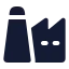 Factory icon with solid rounded style