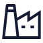 Factory icon with stroke sharp style
