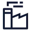 Factory icon with stroke sharp style
