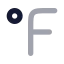 Fahrenheit icon with bulk rounded style