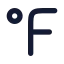 Fahrenheit icon with solid rounded style
