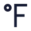 Fahrenheit icon with solid sharp style