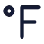 Fahrenheit icon with solid standard style