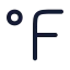 Fahrenheit icon with stroke rounded style