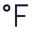 Fahrenheit icon with stroke sharp style