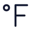 Fahrenheit icon with stroke standard style