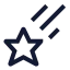 Fallingstar icon with stroke sharp style