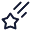 Fallingstar icon with stroke standard style