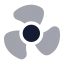 Fan icon with bulk rounded style