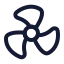 Fan icon with stroke rounded style