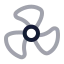 Fan icon with twotone rounded style