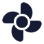 Fan icon with solid rounded style